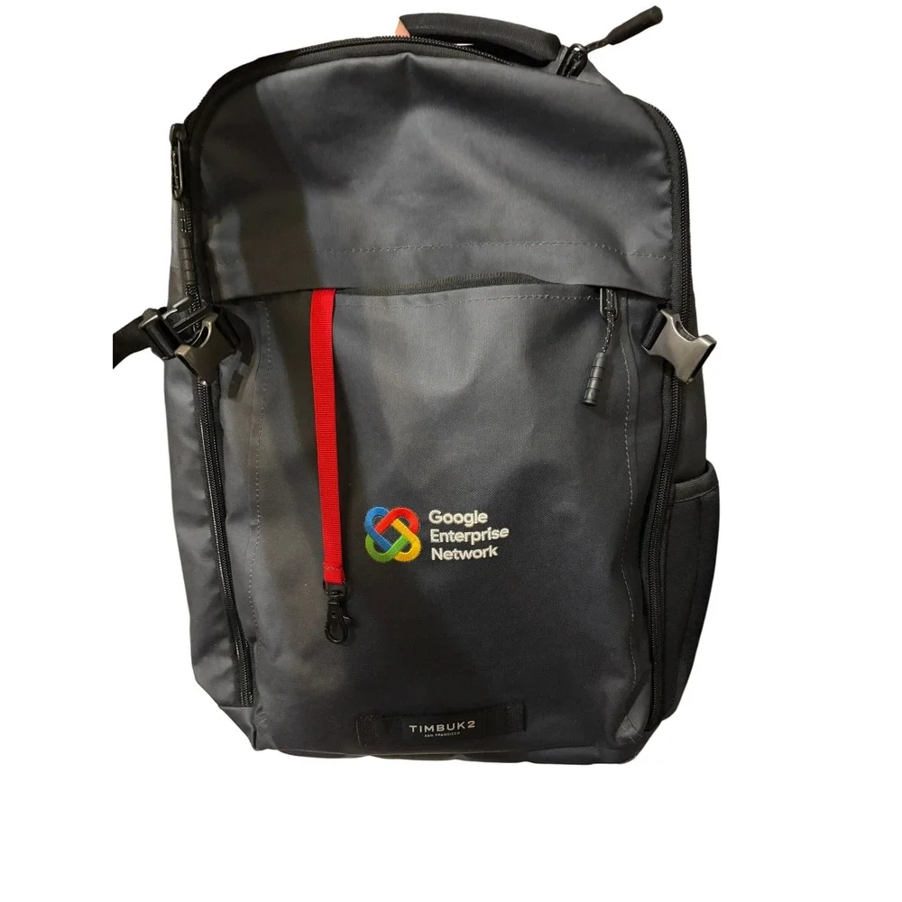 timbuk2 grey backpack Timbuk2 Division Laptop Backpack in storm grey with logo